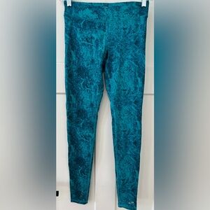 Women’s Teal Marble Print Fitness Leggings